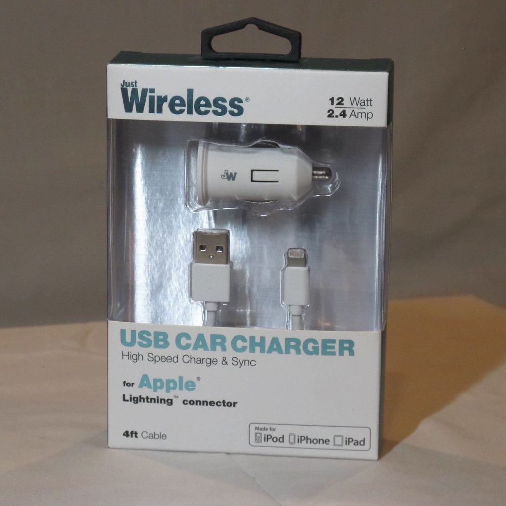 usb car charger for apple iphone lighning connector high speed charge & sync
